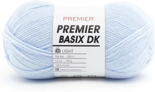 Vista 44 de Premier Yarns Basix DK - Hilo de peso, hecho de acrílico, hilo ideal para ganchillo y tejido, lavable a máquina, rubor, 3.5 onzas, 306 yardas