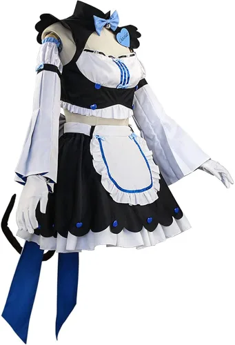 Vista 2 de Hieeimu NekoparA - Uniforme de sirvienta para cosplay, disfraz de vainilla de Chocola para fiesta de Halloween