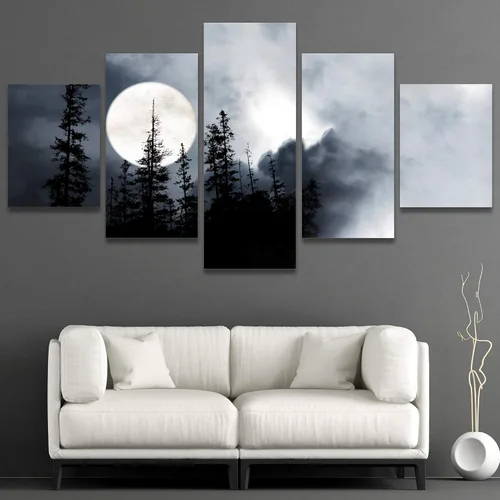 Vista 7 de SIGNWIN Lienzo grande para pared, efecto geométrico de mármol, triángulo dorado, polígono, paisaje, formas abstractas, arte digital, arte moderno