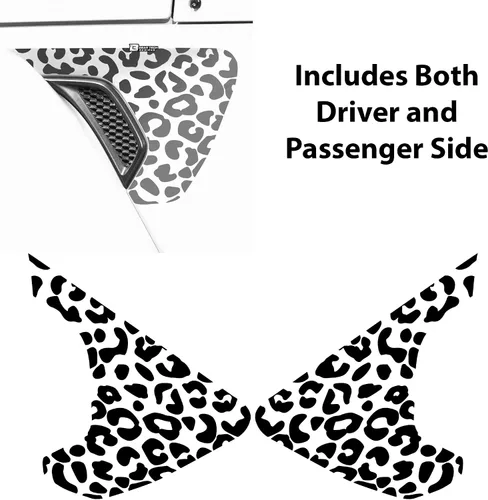 Vista 5 de BOGAR TECH DESIGNS - Calcomanía de vinilo precortada con estampado de leopardo y guepardo lateral compatible con Jeep Wrangler JL JLU 2018-2025