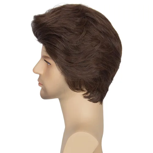 Vista 5 de Peluca para hombre de los años 70 y 80 Missuhair Prince, peluca corta ondulada de pelo lanudo anime, cosplay, peluca de Halloween