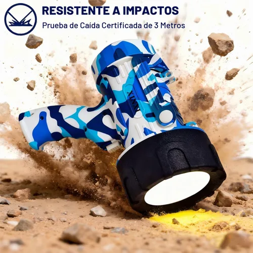 Vista 5 de XINXI Foco recargable, linterna de alta potencia de 2,000,000 lúmenes, luz de búsqueda de mano impermeable IP67, con largo tiempo de funcionamiento
