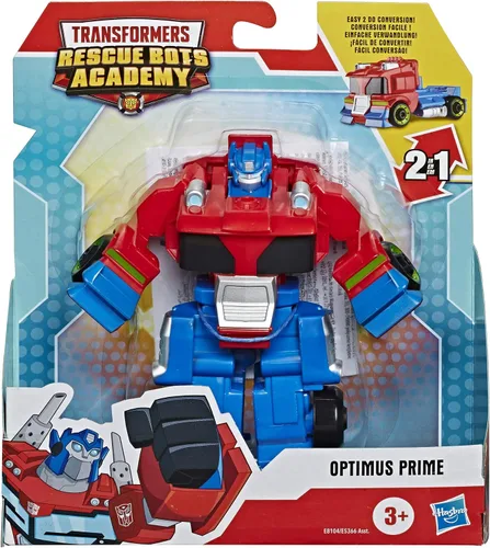 Vista 2 de Transformers Rescue Bots Academy Optimus Prime - Juguete de conversión de 4.5 pulgadas, juguetes para niños a partir de 3 años
