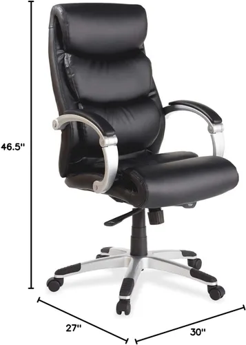 Vista 3 de Lorell Silla de respaldo alto de cuero negro reconstituido ejecutivo
