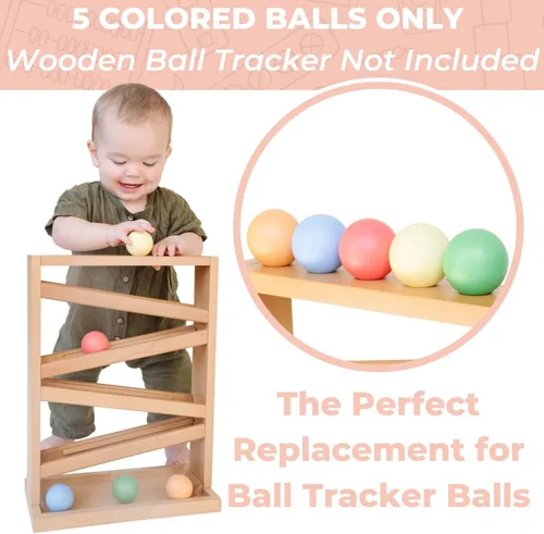 Vista 3 de Juego de bolas arcoíris para rastreador de bolas Montessori - Juego de repuesto multicolor - Bolas de permanencia de objetos de color - Juguetes