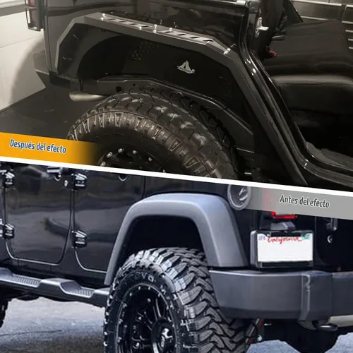 Vista 4 de Guardabarros WOLFSTORM para Wrangler JK 2007-2018 con luces LED DRL