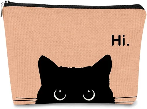Vista 22 de Regalos de Gatos - Pequeña bolsa de maquillaje, bolsa de cosméticos para amantes de los gatos, bolsa de maquillaje para adolescentes y mujeres, cat 1