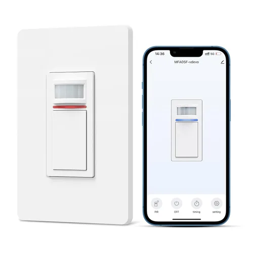 Vista 8 de Milfra Interruptor de luz inteligente unipolar, interruptor inteligente 2024 modelo nuevo 10A, compatible con Alexa, Siri y Assistant, control por