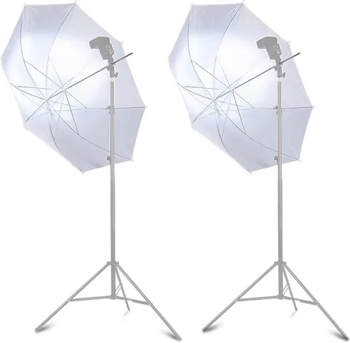 Vista 2 de Paquete de 2 kits de iluminación para paraguas de fotografía, 2 paraguas suave blanco translúcido de 43 pulgadas para estudio/exterior para fotos