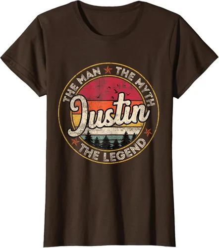 Vista 18 de Justin The Man The Myth The Legend - Camiseta personalizada con nombre, Negro