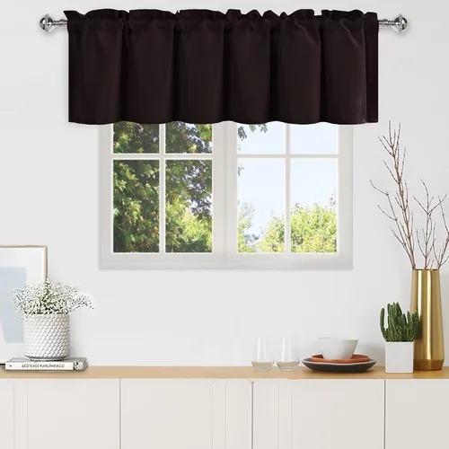 Vista 44 de DWCN Cortinas de Cenefa para Sala de Estar, Cocina, Baño/Sótano - Aqua Sólido, 1 Panel, 42 x 12 Pulgadas, Oscurecimiento de Habitación Solid Short