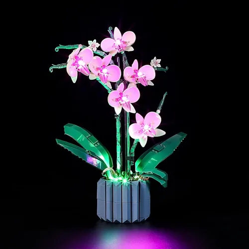 Vista 3 de YEABRICKS Kit de luz LED para Lego - Modelo de bloques de construcción de orquídea creadora, juego de luces LED compatible con 10311