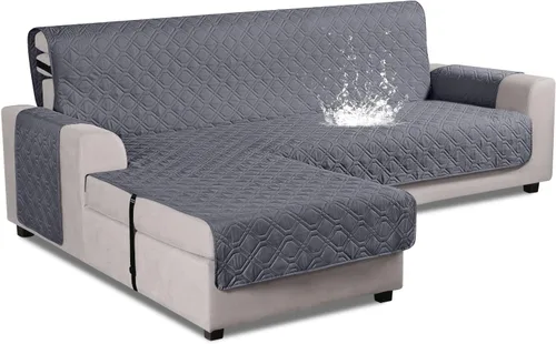 Vista 15 de VANSOFY Fundas de Sofá Seccional Mejoradas 100% Impermeables en Forma de L Funda Reversible para Chaise Lounge Funda Protectora de Sofá Seccional