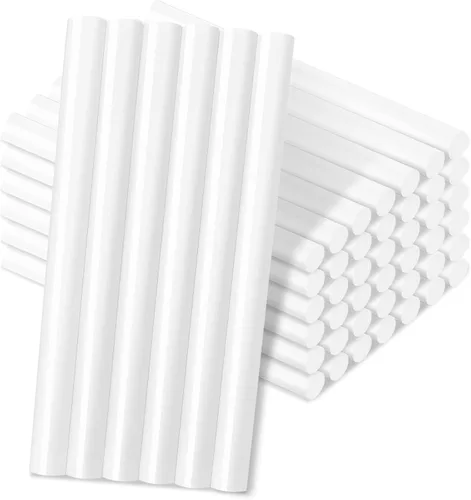 Vista 15 de Manarty Barra de pegamento termofusible roja ladrillo, 48 unidades de 0.27" de diámetro x 4" de largo, barras de pegamento termofusible mini de Rojo