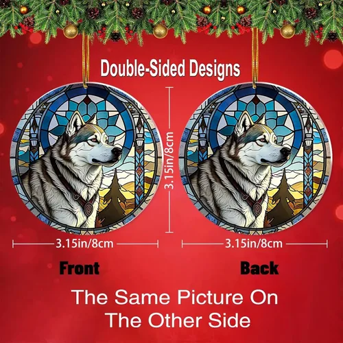 Vista 5 de Regalos de Malamute de Alaska - Adorno Navideño de Perro de Alaska 2025 Regalos de Perro de Alaska para Mujeres, Adorno de Malamute de Alaska