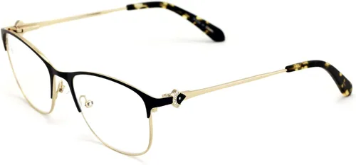 Vista 3 de Gafas de lectura con montura óptica de media montura para mujer, diamantes de imitación, lentes transparentes, lentes de metal, color dorado