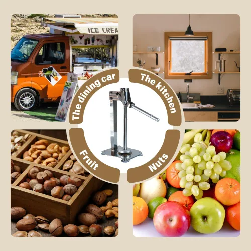 Vista 6 de Exprimidor manual de limón y frutas de acero inoxidable resistente, prensador de cítricos rápido y eficiente para uso en cocina