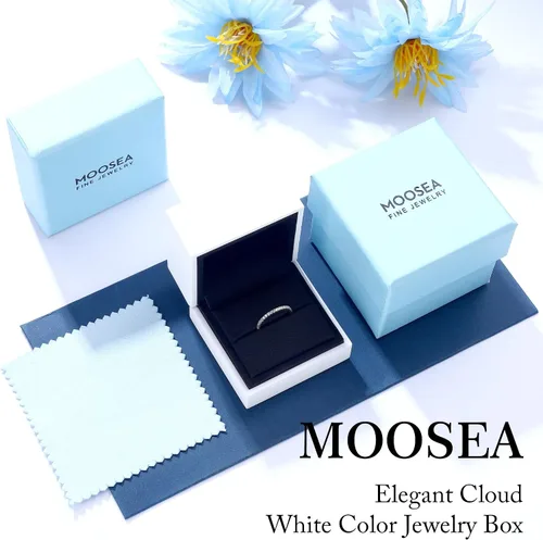 Vista 7 de MOOSEA Alianza de boda de moissanita de media eternidad para mujer, 0.2-0.3 quilates de color D, claridad VVS1, anillos apilables finos de diamantes