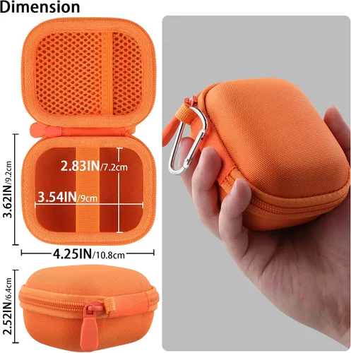 Vista 6 de co2CREA Estuche rígido para Beats Powerbeats Pro 2 con clip de mosquetón Caja Naranja Eléctrica