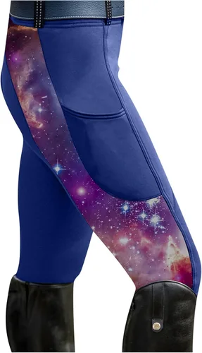 Vista 3 de ZJRXM Mallas de equitación para mujer, pantalones de caballo de cintura alta, pantalones de entrenamiento para caballos, pantalones ecuestres