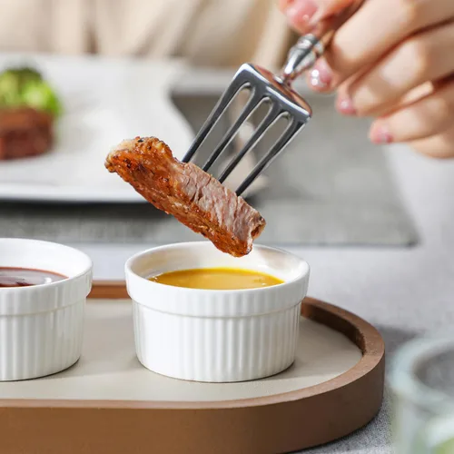 Vista 7 de MALACASA RAMEKIN.DISH - Juego de 24 mini ramekins de 2 onzas, Ramiken, moldes de cerámica para crema brulee, tazas de natillas blancas, cuencos
