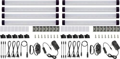 Vista 8 de AIBOO Luz LED debajo de la encimera, barra rígida debajo del gabinete, luces de cocina enchufables con interruptor basculante