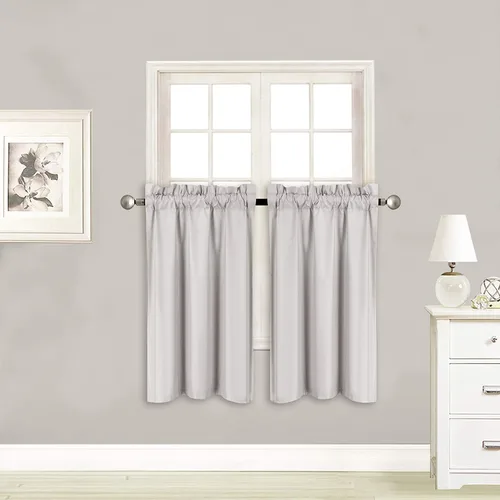 Vista 10 de Elegant Home - Cortina de 2 paneles para ventanas, aislante, panel corto, 28 pulgadas de ancho x 36 pulgadas de largo, cada una para cocina, baño