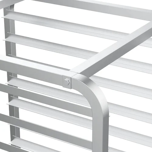 Vista 5 de VINGLI Estante mejorado para sartenes de 20 niveles completo/media hoja, estante de aluminio para panadería, estante de velocidad, estante