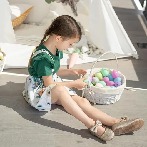Vista 3 de Felix & Flora Zapatos de vestir para niñas pequeñas - Zapatos planos Mary Jane para niñas de flores, zapatos de ballet para fiestas y bodas
