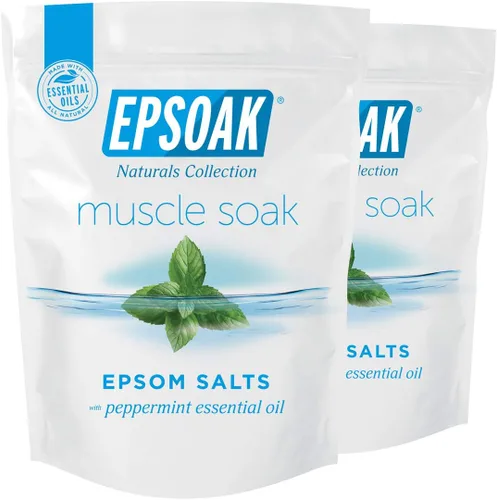 Vista 10 de Epsoak Muscle Soak - Bolsa de sal de Epsom resellable con aroma a menta de 2 libras, fabricada en los Estados Unidos, certificado libre de crueldad
