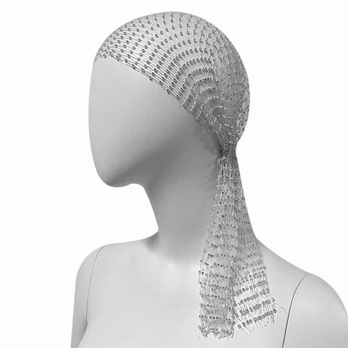Vista 3 de Diademas de malla con diamantes de imitación para mujeres y niñas, bandas anchas con purpurina para el cabello, turbante elástico, pañuelo