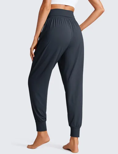 Vista 2 de CRZ YOGA Pantalones deportivos de yoga plegables para mujer, de cintura alta, cómodos, holgados, con bolsillos