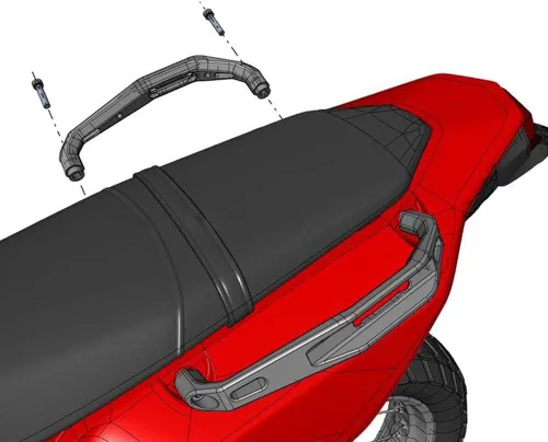 Vista 5 de Barra de agarre trasera para motocicleta para Yamaha Tenere 700 / XTZ 700 2019 2020-2022, negro