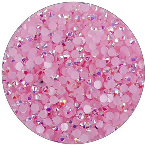 Vista 41 de 3000 piezas de diamantes de imitación de parte posterior plana SS6/2 mm de vidrio transparente AB, gemas redondas de cristal para arte de uñas