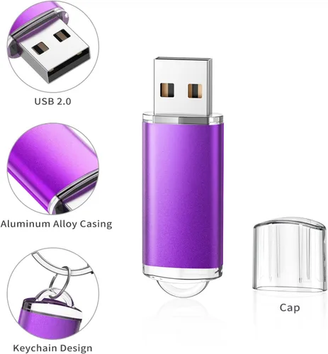 Vista 3 de K&ZZ Unidad flash USB de 4 GB, paquete de 5 unidades USB 2.0, unidades flash USB 2.0 de fácil almacenamiento, unidad de pulgar 4G Gig Stick Zip