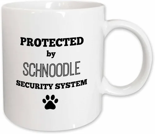 Vista 9 de 3dRose BrooklynMeme Pets - Protegido por el sistema de seguridad schnoodle - Tazas (mug_221799_4)