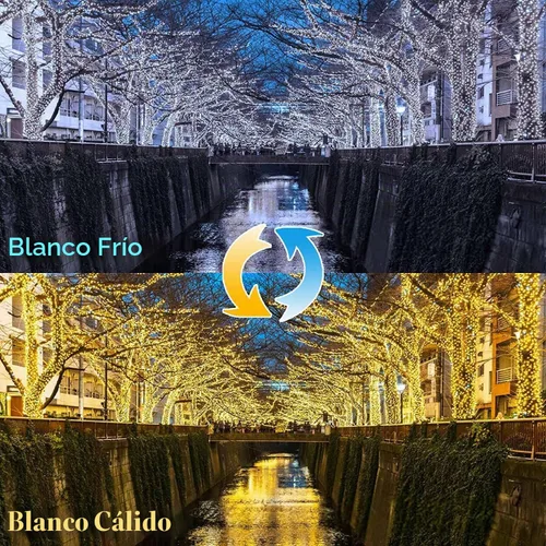 Vista 3 de Guirnalda de 200 luces LED de 66 pies con mando a distancia, luz Caliente a frío