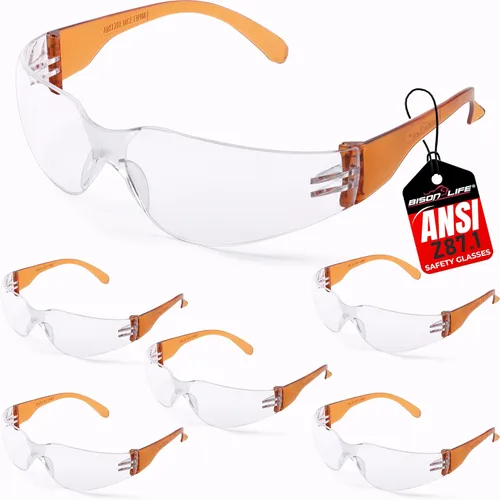 Vista 21 de Lentes de seguridad con protección envolvente resistente a arañazos, lente de policarbonato resistente a impactos ANSI Z87.1 Scratch & Impact