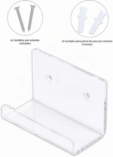 Vista 4 de Estantes flotantes transparentes (montados en la pared) para mostrar cómics (juego de 6)