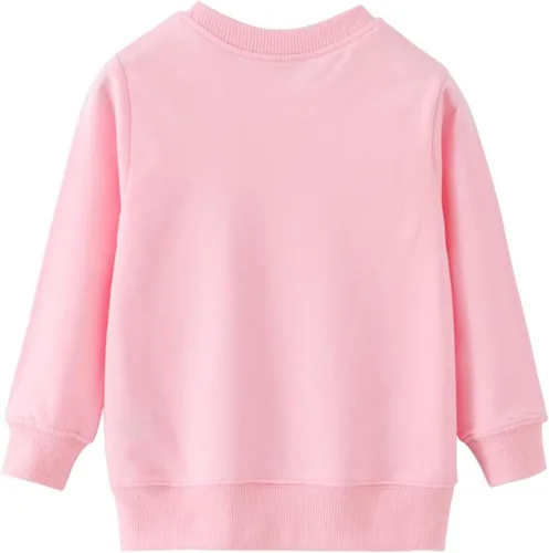 Vista 2 de NUBEEHOHO Sudaderas para niñas pequeñas, cuello redondo, sin botones, de manga larga, para invierno, casual, ropa 2T-7T