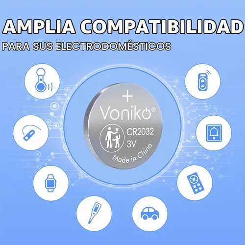Vista 2 de Voniko Pilas de litio CR2032 de 3 V para seguridad infantil, compatibles con AirTag, llaveros, termómetros, básculas, 7 años de vida útil