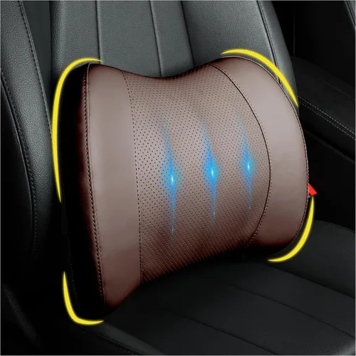 Vista 16 de Lofty Aim Almohada de apoyo lumbar para coche Malla 4d Negro