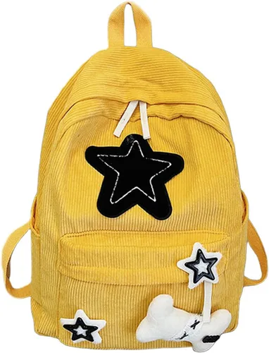 Vista 7 de Mochila moderna Y2K Stars Linda mochila estética para laptop universitaria, mochila casual de viaje para adolescentes (negro)