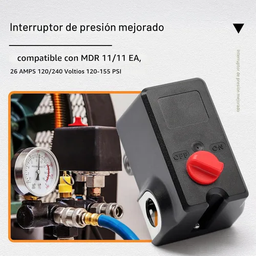 Vista 2 de Interruptor de presión mejorado compatible con Condor MDR 11/11 EA, 26 amperios 120/240 voltios 120-155 PSI