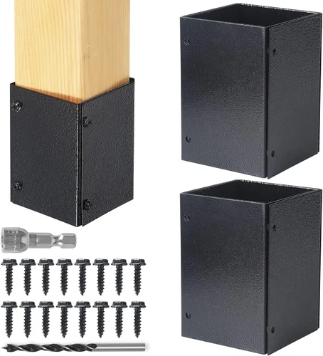 Vista 10 de Protector de poste ajustable de acero inoxidable (rango de 3.3 a 6 pulgadas), protege los buzones y vallas de madera de la cortadora de césped