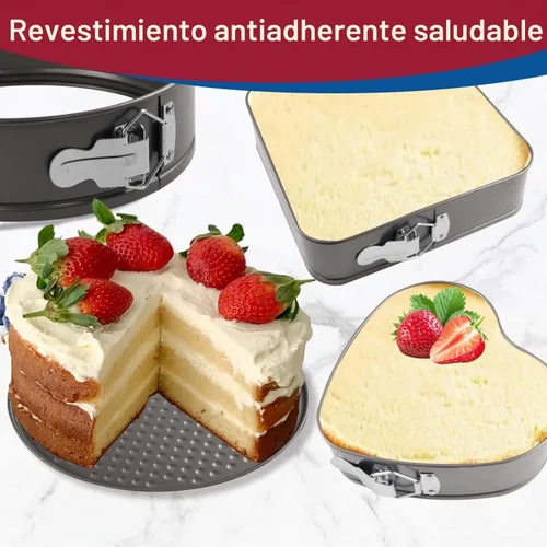 Vista 6 de Springform - Juego de 8 moldes para tartas de 9,10 pulgadas, molde redondo para tartas de queso, antiadherentes, moldes para tartas de queso con 100