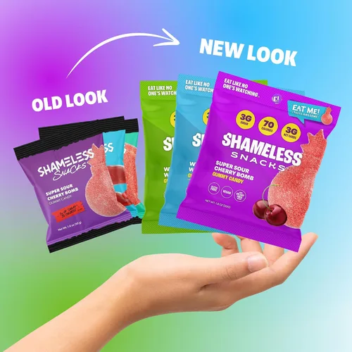 Vista 5 de Shameless Snacks - Gomitas keto bajas en carbohidratos sin gluten - Sandía, bomba de cereza, ballenas Wunderlicious