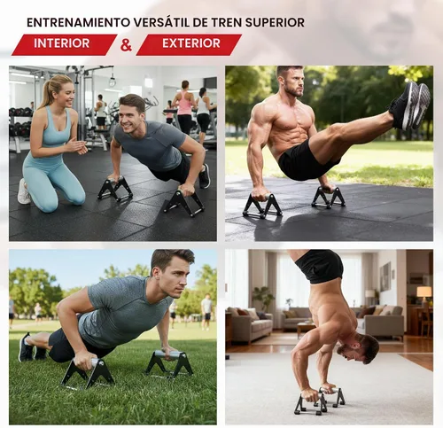 Vista 6 de Push Up Bars, Heavy Duty Stainless Steel Push Up Handles, Parallettes Bars