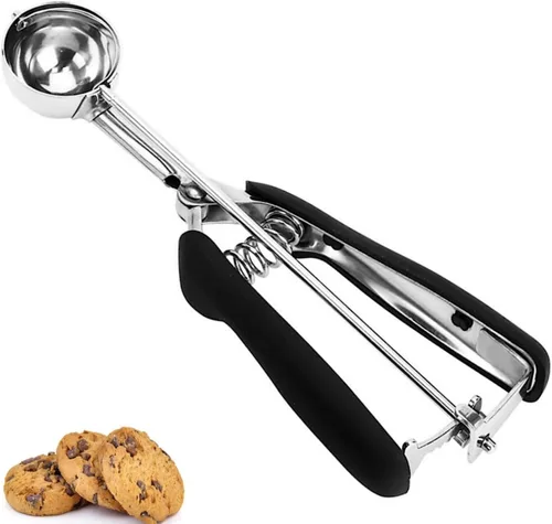 Vista 21 de Cuchara de Helado y Galletas de Acero Inoxidable - Capacidad de 5.3Tbsp/80ml/2.7oz, Liberación con Gatillo