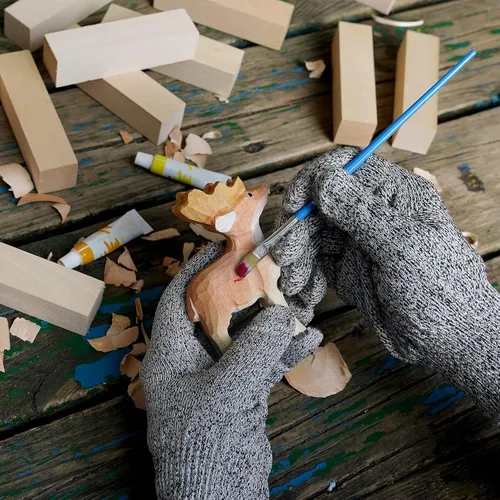 Vista 5 de Bloques de tallado de madera de tilo, kit de 20 piezas de bloques de madera para tallar con 2 tamaños diferentes, madera de tilo para tallar fácil